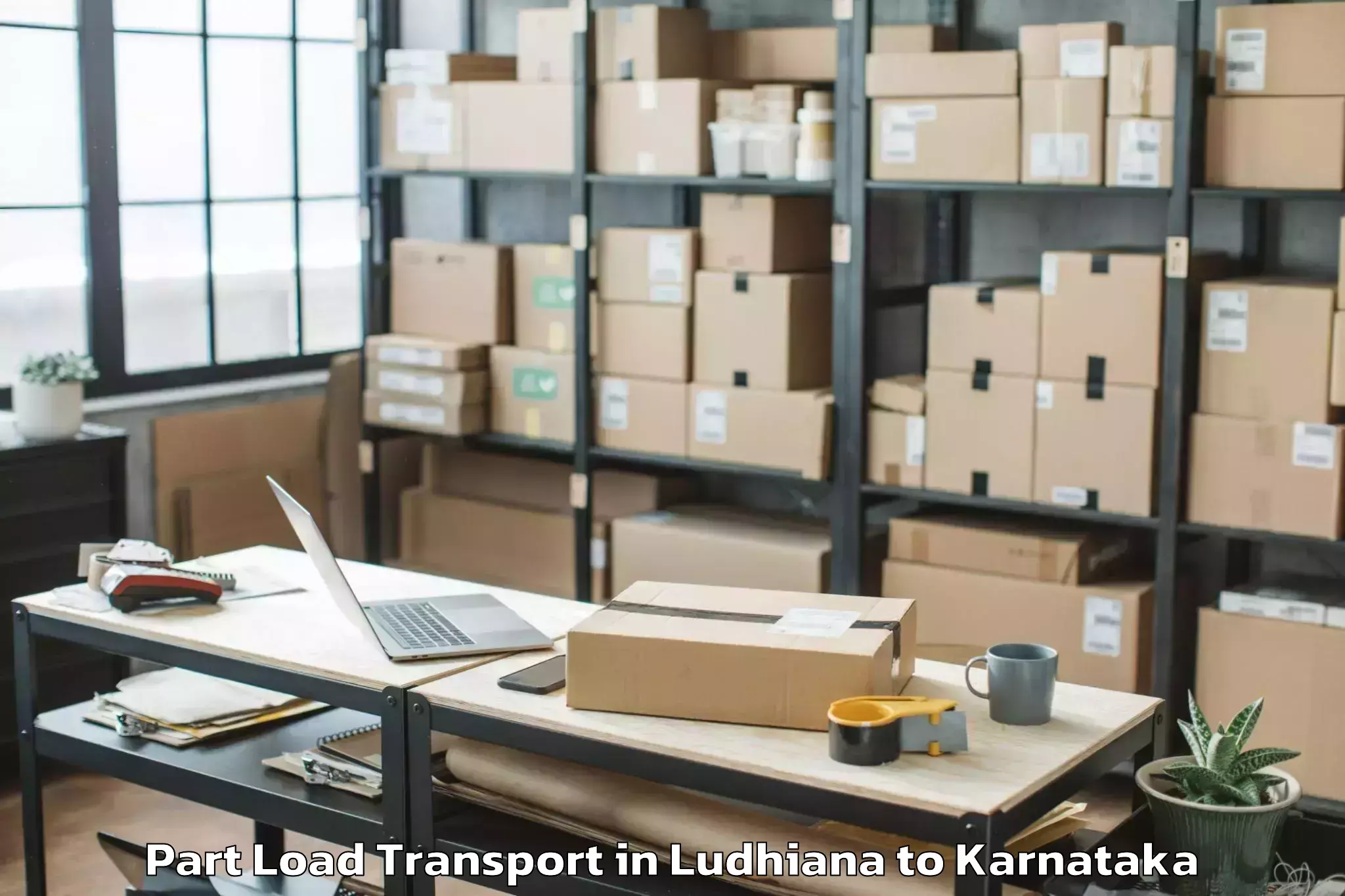 Trusted Ludhiana to Shiggaon Part Load Transport